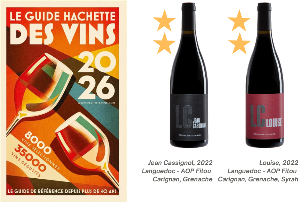 vins - Jean Cassignol - domaine Laurent Cassignol - selection - recompenses - 2 etoiles - guide Hachette des vins - 2026
